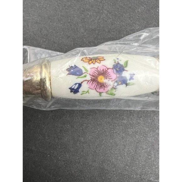 Set of 8 Amerock Handle Pull Floral Allison 245FWP Polished Brass White 3" - Picture 4 of 7